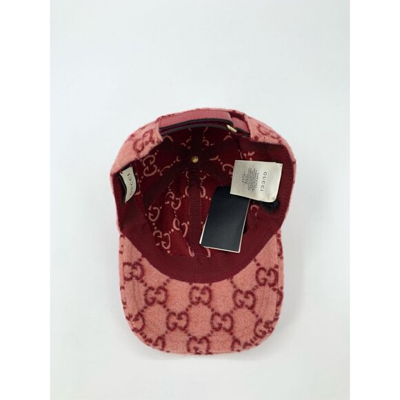Gucci Pink Wool GG Pattern Baseball Cap With Adjustable Strap - Picture 7 of 10